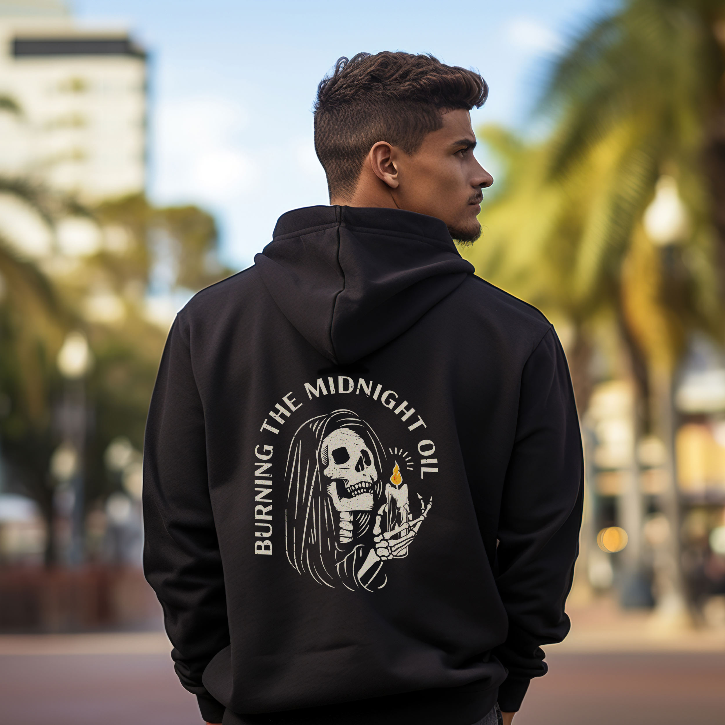 burning the midnight oil hoodie